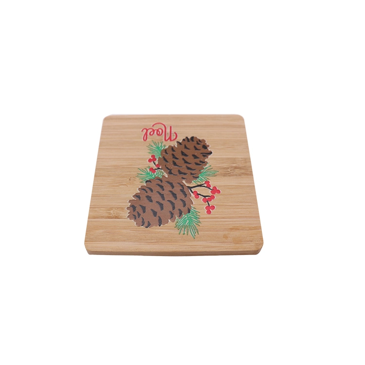 Modern Design Table Placemat Square Bamboo Wooden Coaster with Logo UV Printing