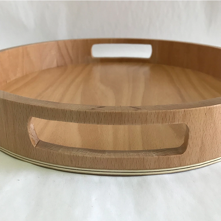 Hot Product Beech Wooden Tray with Handles for Bar Food Serving Tray